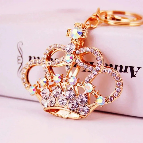 Fancy Crown Design Crystal Keyring Keychain and Ladies/Girls Handbag Charm - Picture 1 of 1